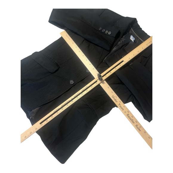 J. Crew Italian Wool Two Button Black Blazer Size 2 SE1 - Picture 3 of 4